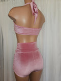 Starlet High Waist Bottom in Dusty Rose Velvet