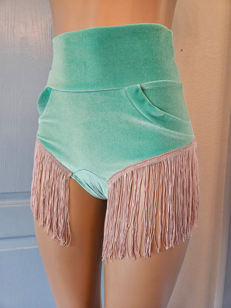 LONELY HEARTS SHIMMY BOTTOM in MINT and MAUVE