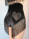 LONELY HEARTS SHIMMY BOTTOM in BLACK VELVET