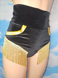 LONESTAR SHIMMY BOTTOM in BLACK VELVET With GOLD STARS