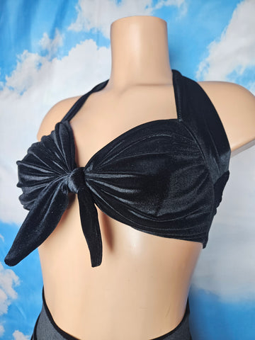 Starlet Ruched Top Black Velvet