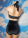 Starlet High Waist Bottom in Black Velvet