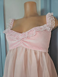 BABYDOLL in Pink Velvet with Lace Size MED