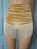LONESTAR SHIMMY BOTTOM in BROWN VELVET With GOLD STARS