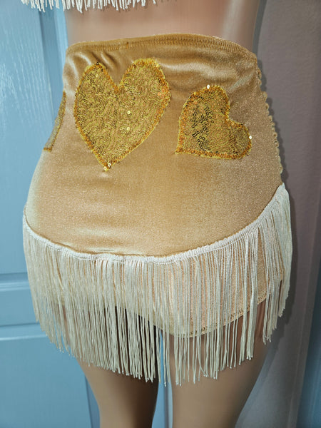 LONESTAR SHIMMY BOTTOM in BROWN VELVET With GOLD STARS