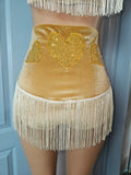 LONESTAR SHIMMY BOTTOM in BROWN VELVET With GOLD STARS