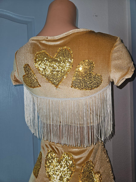 LONESTAR in TAN CROP TOP with HEARTS