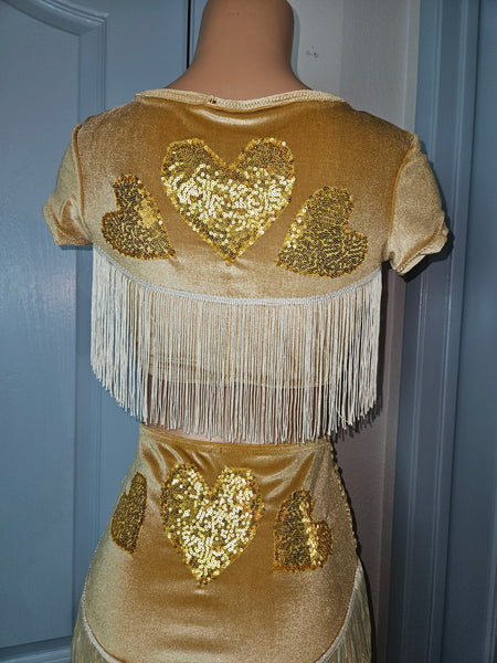 LONESTAR in TAN CROP TOP with HEARTS