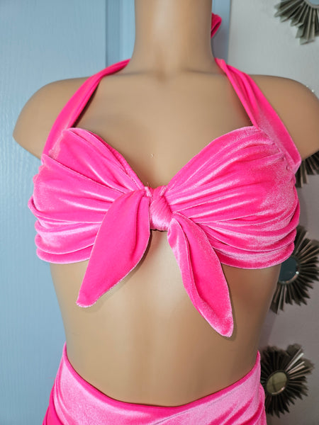 Starlet Ruched Top Hotpink Velvet