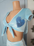 LONELY HEARTS in BLUE CROP TOP