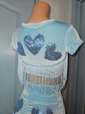 LONELY HEARTS in BLUE CROP TOP