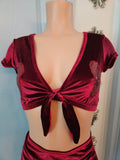 LONESTAR in MAROON CROP TOP with HEARTS
